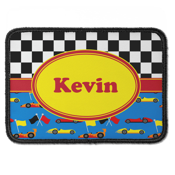 Custom Racing Car Iron On Rectangle Patch w/ Name or Text