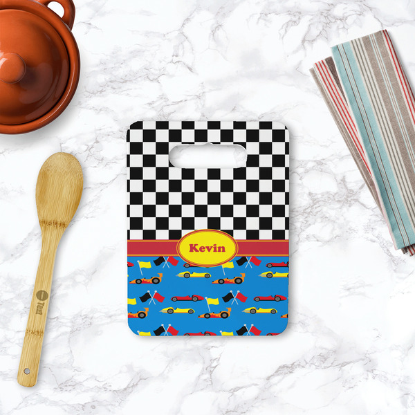 Racing Car Rectangle Trivet with Handle - LIFESTYLE