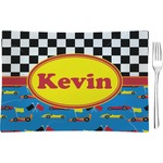 Racing Car Rectangular Glass Appetizer / Dessert Plate - Single or Set (Personalized)