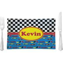 Racing Car Glass Rectangular Lunch / Dinner Plate (Personalized)