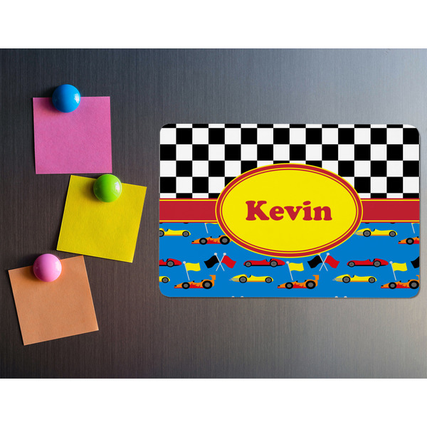 Racing Car Rectangular Fridge Magnet - LIFESTYLE