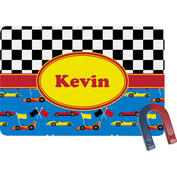 Racing Car Rectangular Fridge Magnet (Personalized)