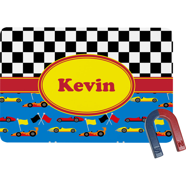 Custom Racing Car Rectangular Fridge Magnet (Personalized)