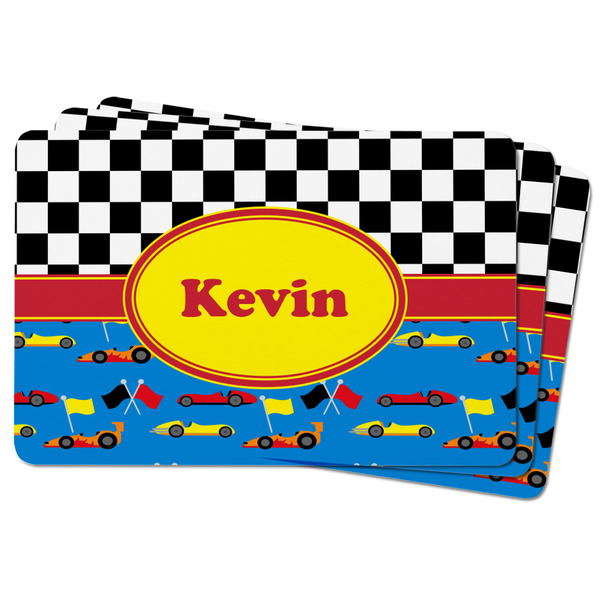 Racing Car Rectangular Fridge Magnet - THREE