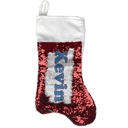 Racing Car Reversible Sequin Stocking - Red (Personalized)