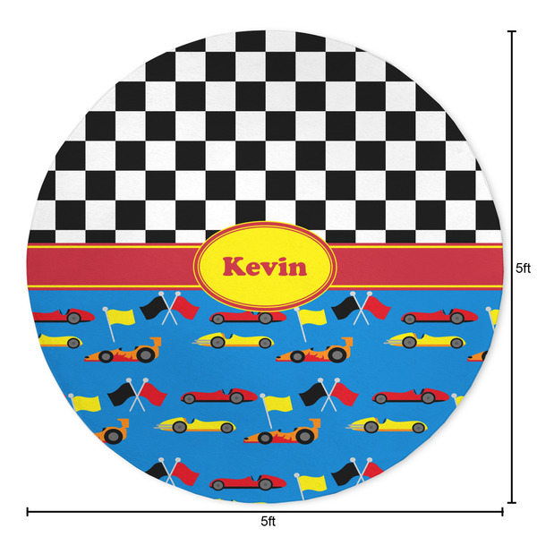Racing Car Round Area Rug - Size