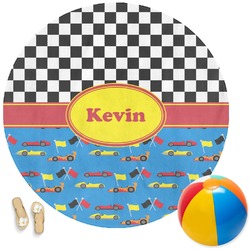 Racing Car Round Beach Towel (Personalized)
