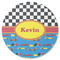 Racing Car Round Coaster Rubber Back - Single