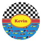 Racing Car Round Decal - Small (Personalized)