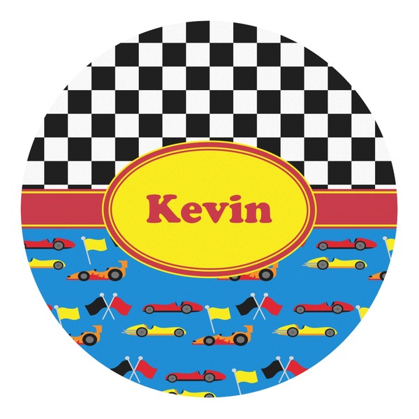 Custom Racing Car Round Decal - Large (Personalized)