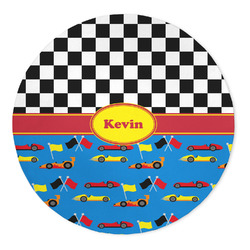 Racing Car 5' Round Indoor Area Rug (Personalized)