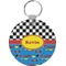 Racing Car Round Plastic Keychain (Personalized)