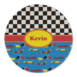Racing Car Round Linen Placemat - Single Sided (Personalized)
