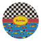 Racing Car Round Linen Placemats - FRONT (Single Sided)