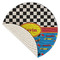 Racing Car Round Linen Placemats - Front (folded corner single sided)