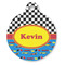 Racing Car Round Pet ID Tag - Large - Front