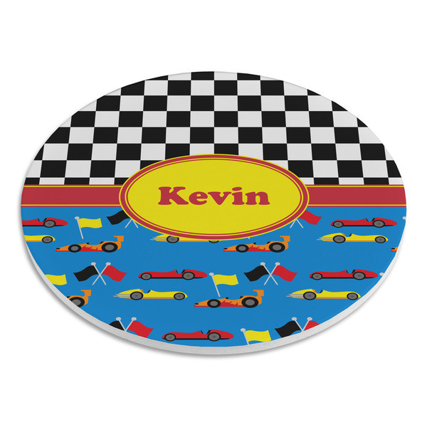 Racing Car Round Stone Trivet - Angle View