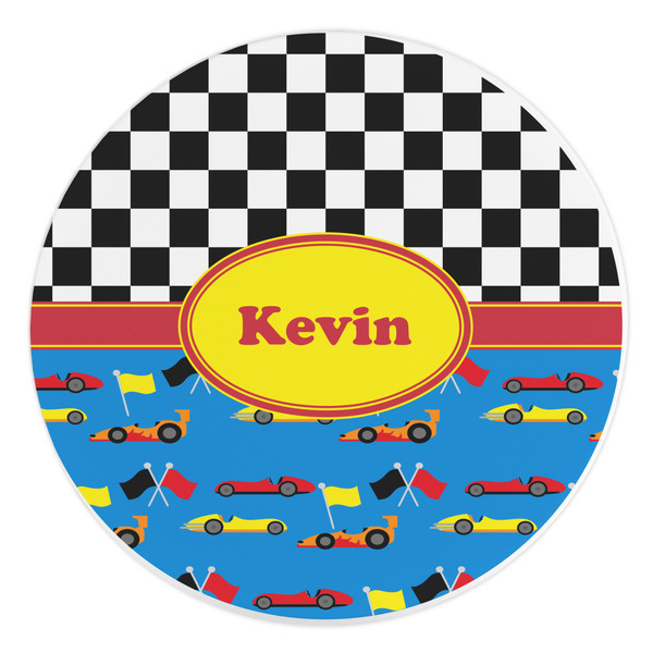 Custom Racing Car Round Stone Trivet (Personalized)