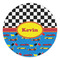 Racing Car Round Stone Trivet - Front View