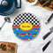Racing Car Round Stone Trivet - In Context View
