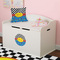 Racing Car Round Wall Decal on Toy Chest