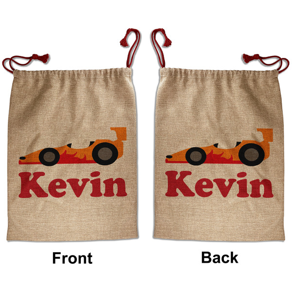 Racing Car Santa Bag - Front and Back