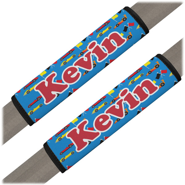 Custom Racing Car Seat Belt Covers (Set of 2) (Personalized)