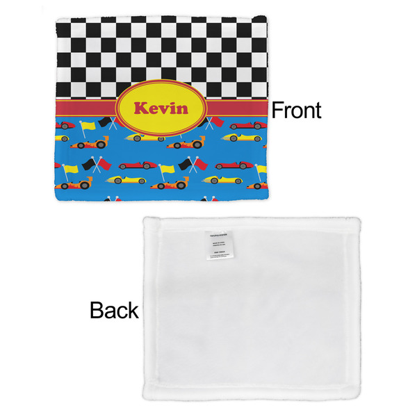 Racing Car Security Blanket - Front & White Back View