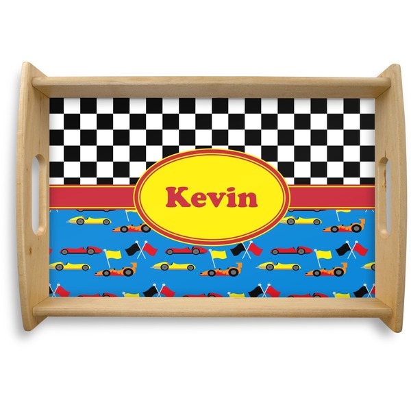 Custom Racing Car Natural Wooden Tray - Small (Personalized)