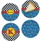 Racing Car Set of 4 Glass Appetizer / Dessert Plate 8" (Personalized)