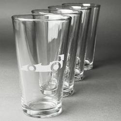 Racing Car Pint Glasses - Engraved (Set of 4) (Personalized)
