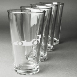 Racing Car Pint Glasses - Engraved (Set of 4)