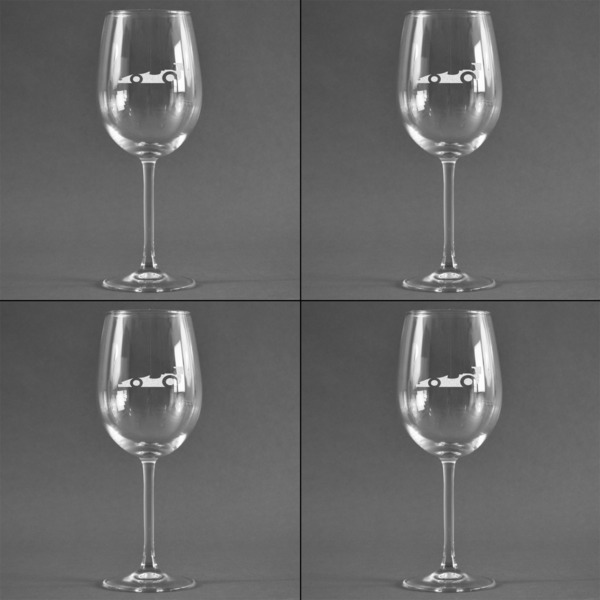 Racing Car Set of Four Personalized Wineglasses (Approval)