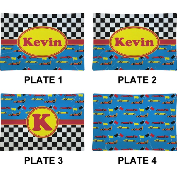 Racing Car Set of Rectangular Appetizer / Dessert Plates (Approval)