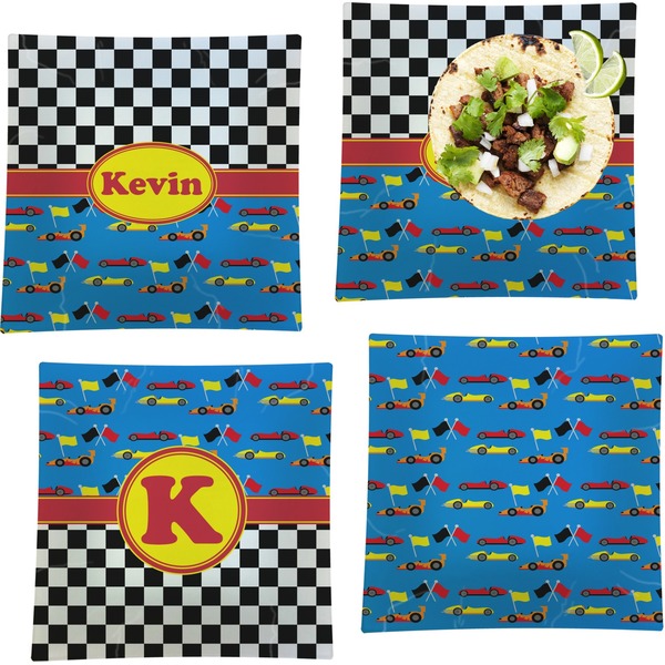 Racing Car Set of Square Dinner Plates