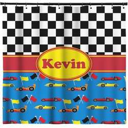 Racing Car Shower Curtain - 69"x70" w/ Name or Text