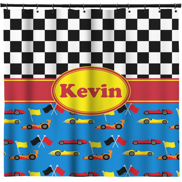 Custom Racing Car Shower Curtain (Personalized)