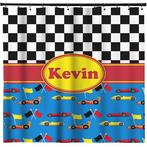 Custom Racing Car Shower Curtain - 71" x 74" (Personalized)