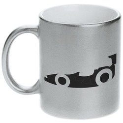 Racing Car Metallic Silver Mug (Personalized)
