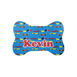 Racing Car Bone Shaped Dog Food Mat (Small) (Personalized)