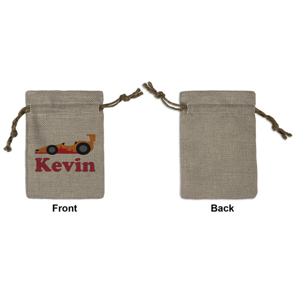 Racing Car Small Burlap Gift Bag - Front Approval