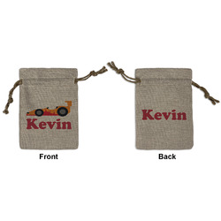 Racing Car Small Burlap Gift Bag - Front & Back (Personalized)