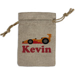 Racing Car Small Burlap Gift Bag - Front
