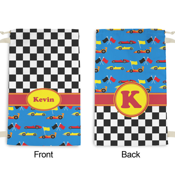 Racing Car Small Laundry Bag - Front & Back View