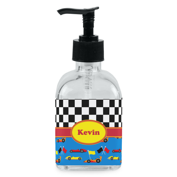 Custom Racing Car Glass Soap & Lotion Bottle - Single Bottle (Personalized)