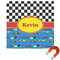 Racing Car Square Car Magnet - 10" (Personalized)