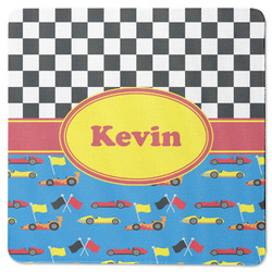 Racing Car Square Rubber Backed Coaster (Personalized)