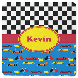 Racing Car Square Rubber Backed Coaster (Personalized)