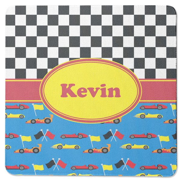 Custom Racing Car Square Rubber Backed Coaster (Personalized)