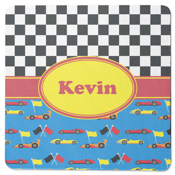 Racing Car Square Coaster Rubber Back - Single
